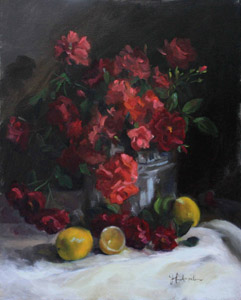 "Bucket of Roses" by Jeanne Hunkapiller