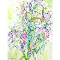 "Tree Lilies"  by Mary Anne Carley - Watercolor on rice paper